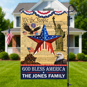 Custom Family Name We The People Flag God Bless America 250th Anniversary Garden Flag CH07 899170