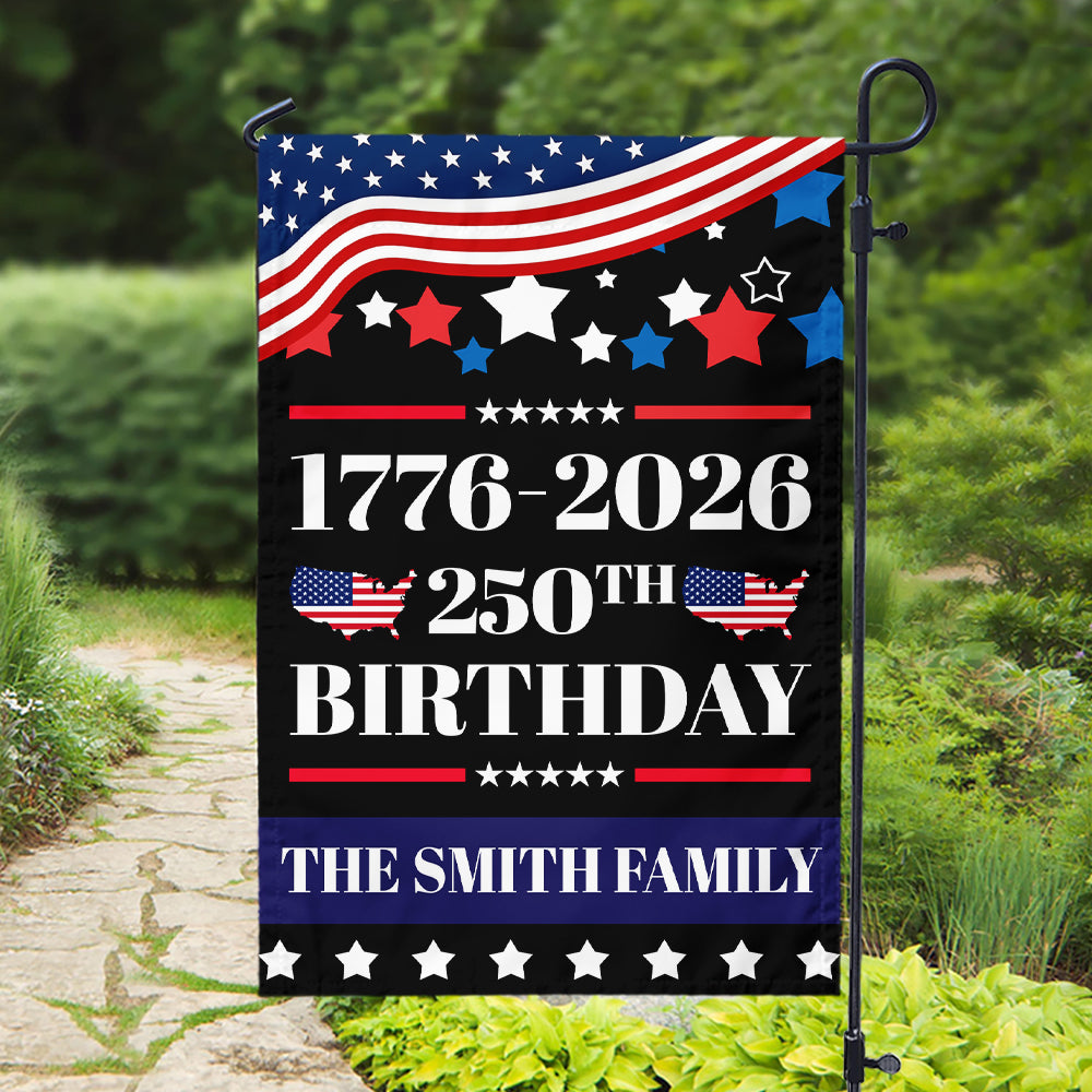 Custom Family Name 250th Anniversary 1776 - 2026 Garden Flag LM32 895155