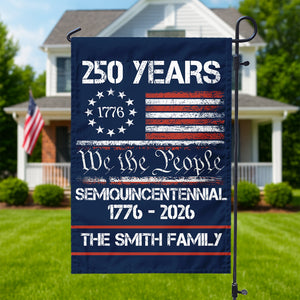 Custom Family Name America’s 250th Anniversary United States Semiquincentennial Garden Flag HO82 900342