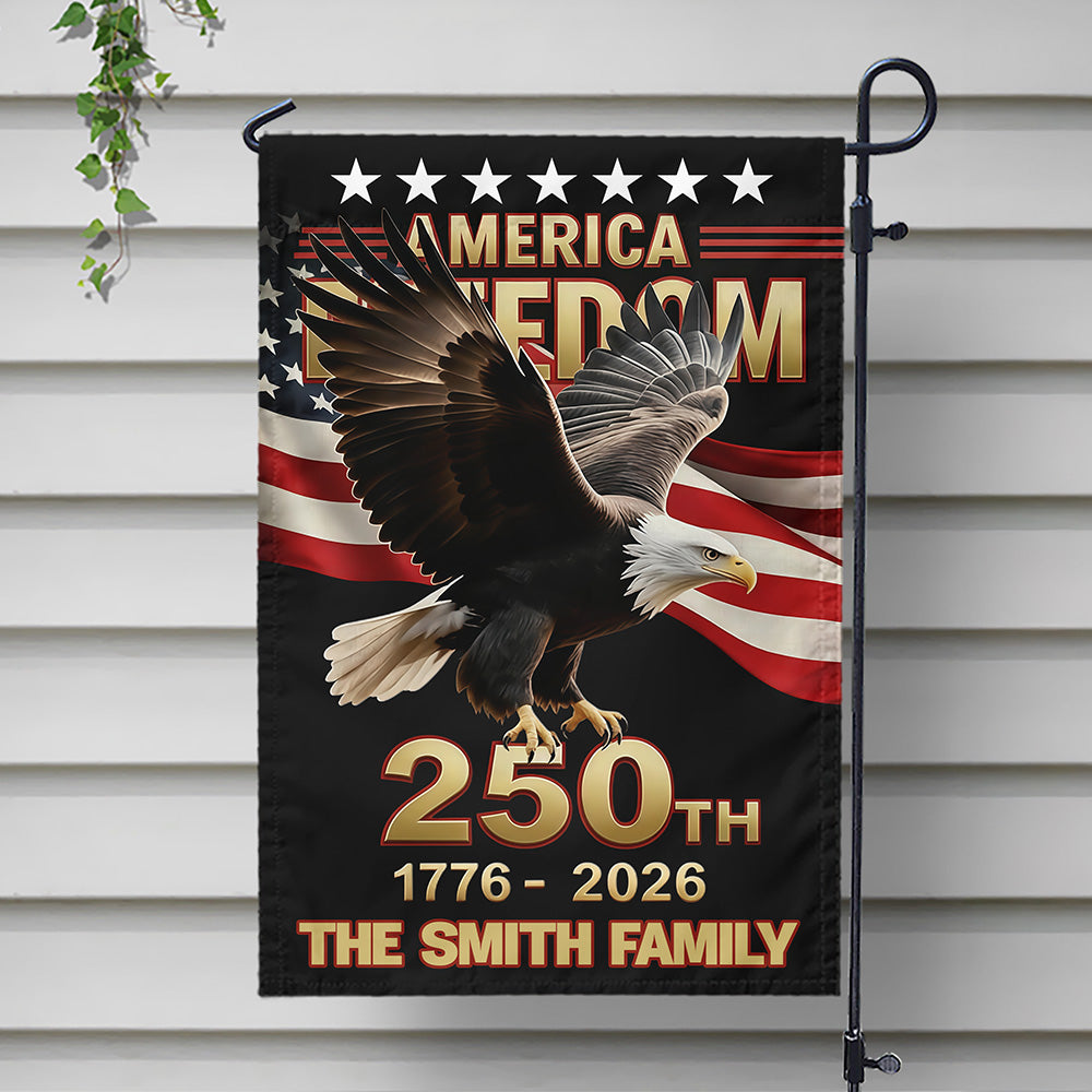 Custom Family Name 250th U.S. Independence Anniversary Personalized Garden Flag HA75 898772