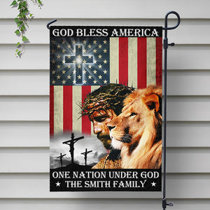 Custom Name God Bless American - One Nation Under God Garden Flag LM32 897223
