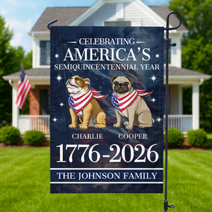 Custom Dog Celebrating America's Semiquincentennial Year Garden Flag LM32 895173
