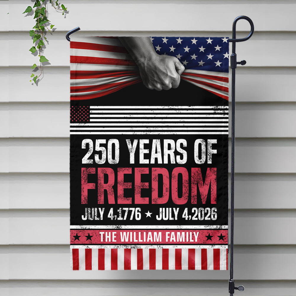 Custom Family Name 250 Years Of Freedom 1776-2026 Garden Flag LM32 895371