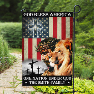 Custom Name God Bless American - One Nation Under God Garden Flag LM32 897223