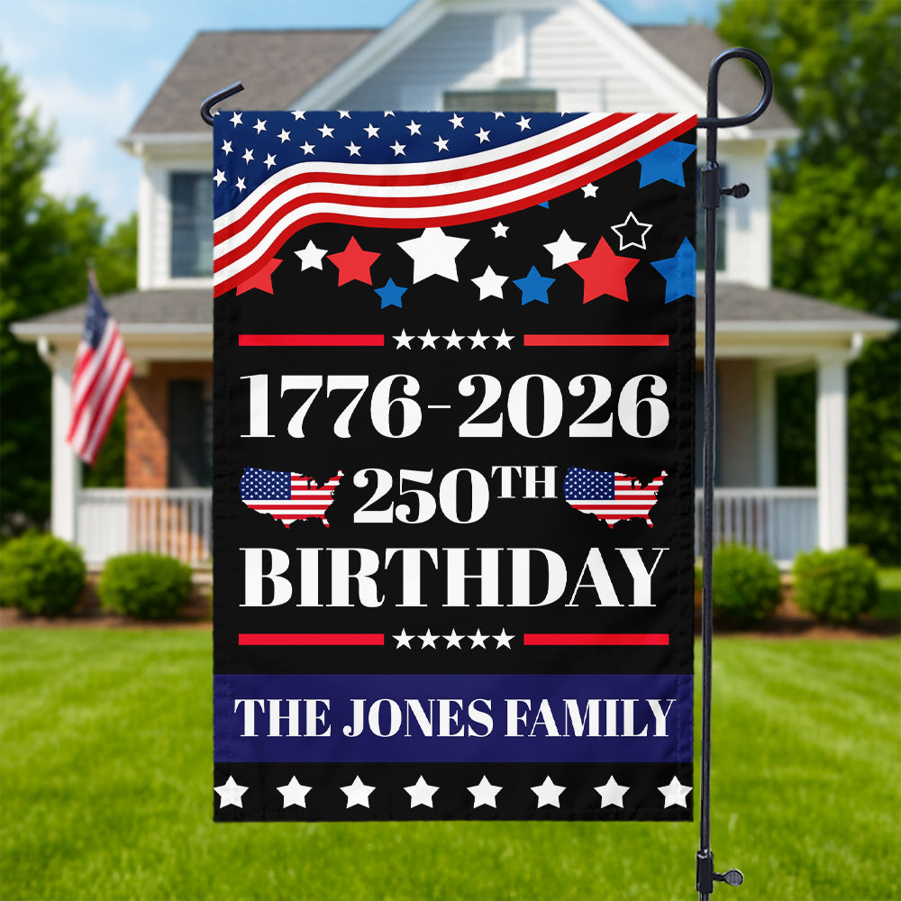 Custom Family Name 250th Anniversary 1776 - 2026 Garden Flag LM32 895155