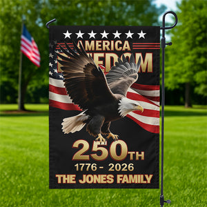 Custom Family Name 250th U.S. Independence Anniversary Personalized Garden Flag HA75 898772