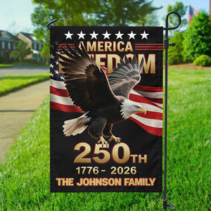 Custom Family Name 250th U.S. Independence Anniversary Personalized Garden Flag HA75 898772