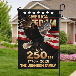Custom Family Name 250th U.S. Independence Anniversary Personalized Garden Flag HA75 898772