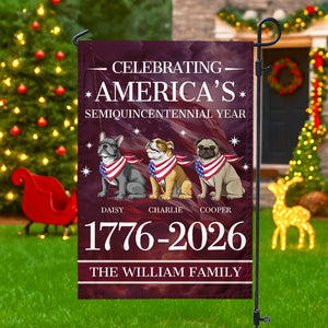 Custom Dog Celebrating America's Semiquincentennial Year Garden Flag LM32 895173