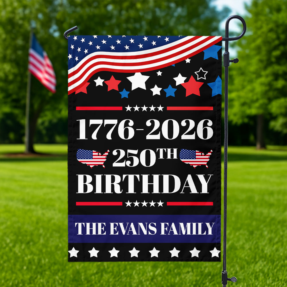 Custom Family Name 250th Anniversary 1776 - 2026 Garden Flag LM32 895155