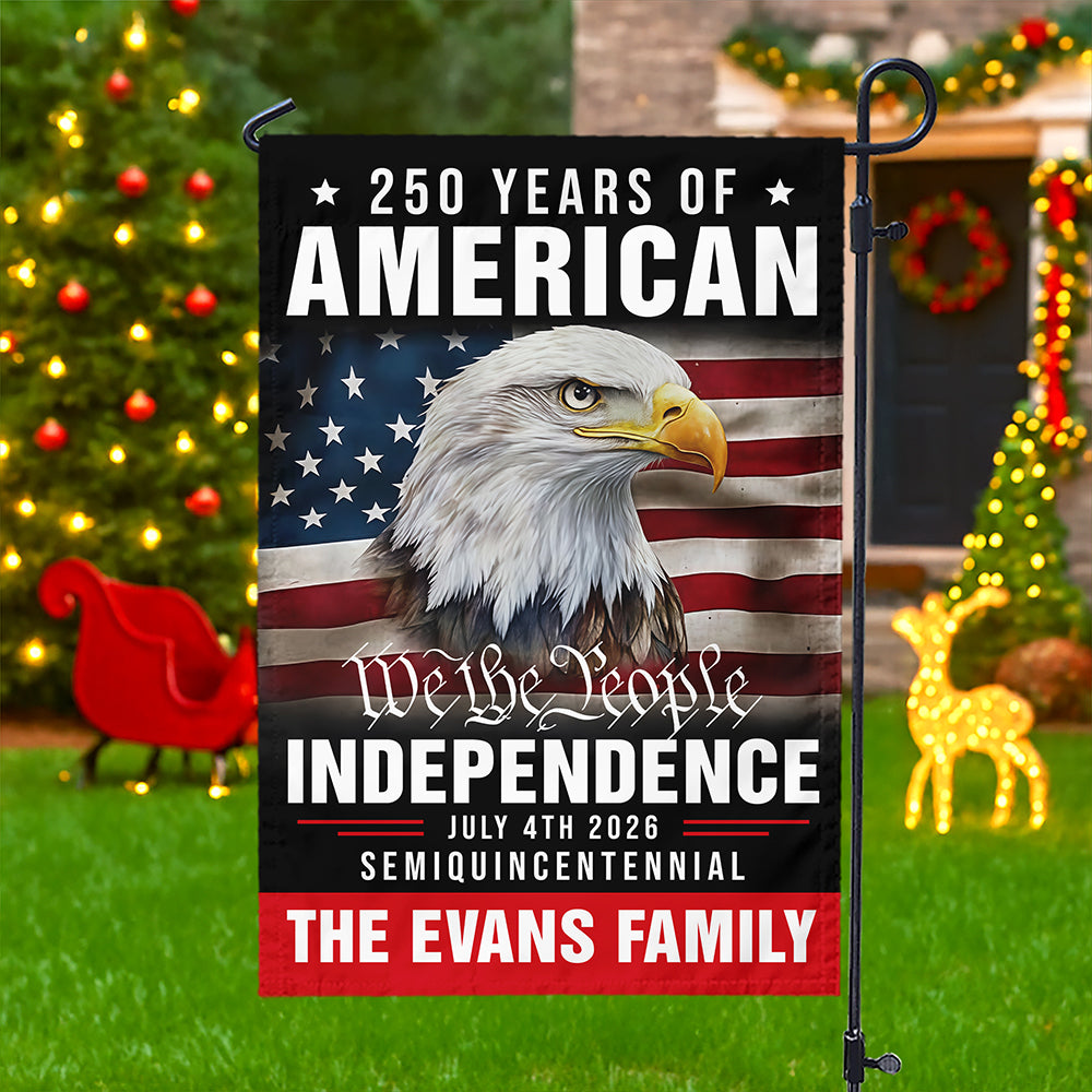 Custom Family Name America 250th Anniversary We The People Eagle Garden Flag CH07 896880