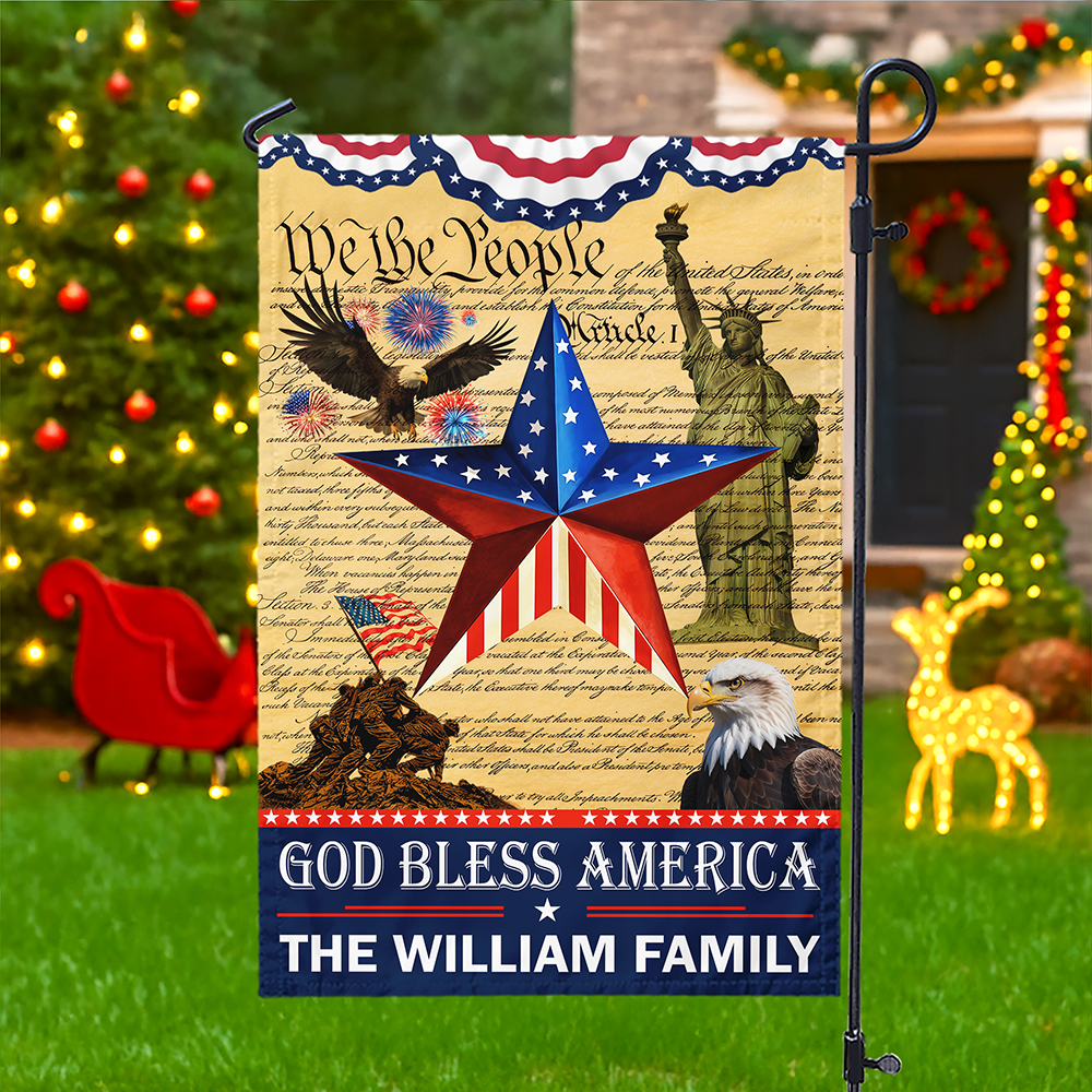 Custom Family Name We The People Flag God Bless America 250th Anniversary Garden Flag CH07 899170