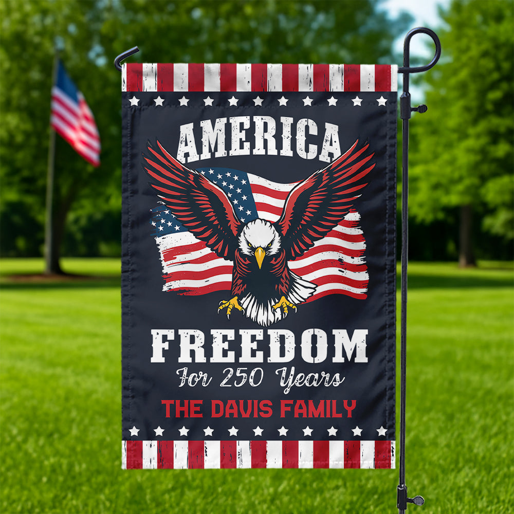 America 250 Years of Freedom Patriotic Eagle Flag Personalized Garden Flag HA75 897350