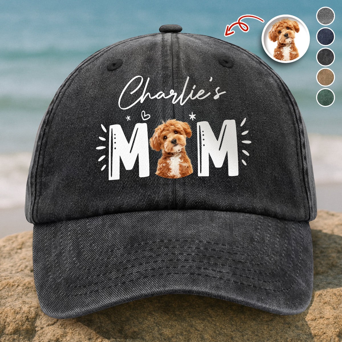 Custom Photo Dog Cat - Dog Mom Cat Mom Washed Denim Baseball Cap HA75 897008