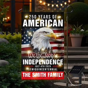 Custom Family Name America 250th Anniversary We The People Eagle LED Garden Flag CH07 899076