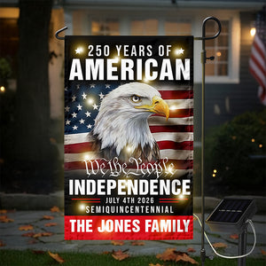 Custom Family Name America 250th Anniversary We The People Eagle LED Garden Flag CH07 899076