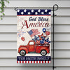 Custom Name God Bless America Patriotic Red Truck Garden Flag LM32 897195