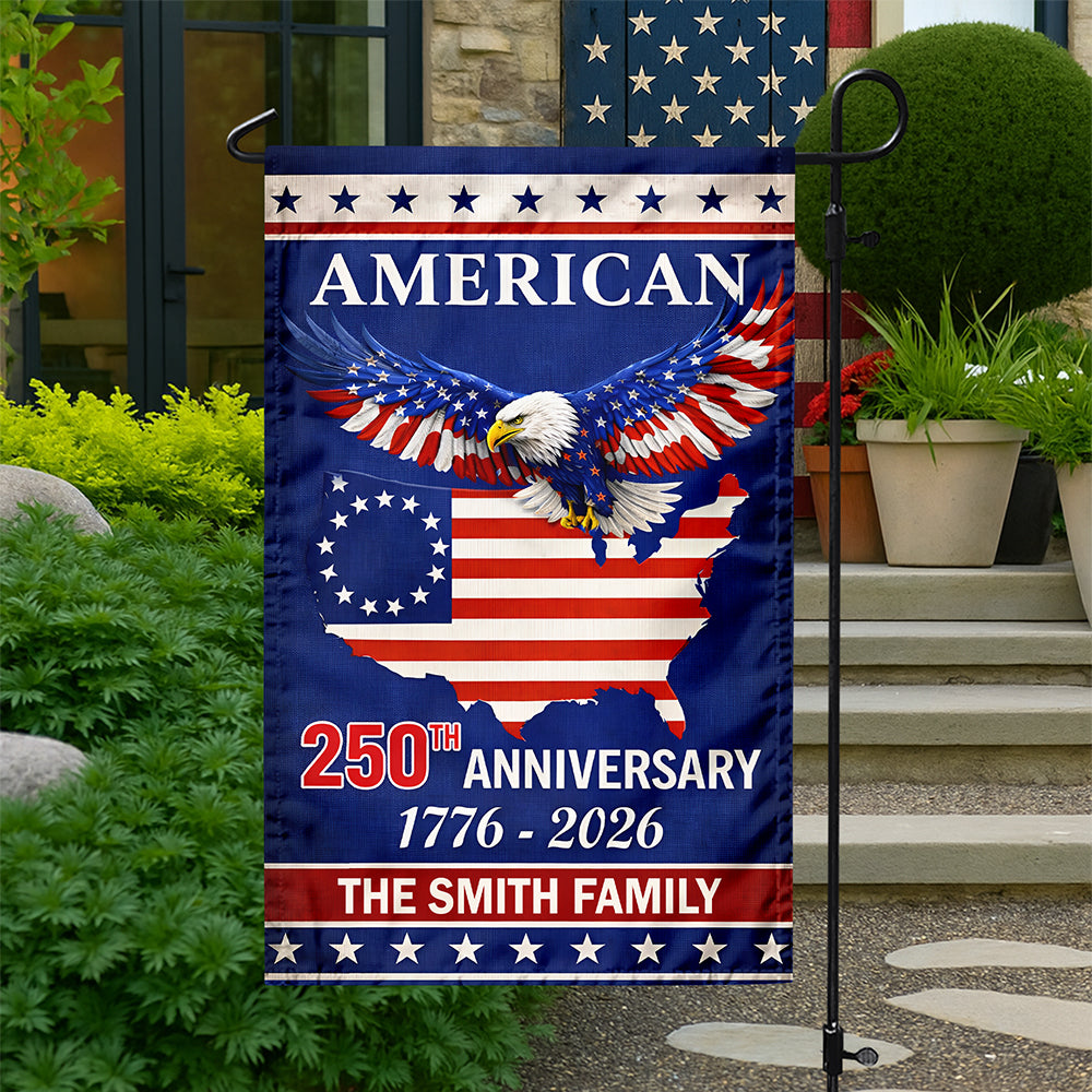 Custom Family Name American 250Th Anniversary Eagle Flag Garden Flag TH10 898697