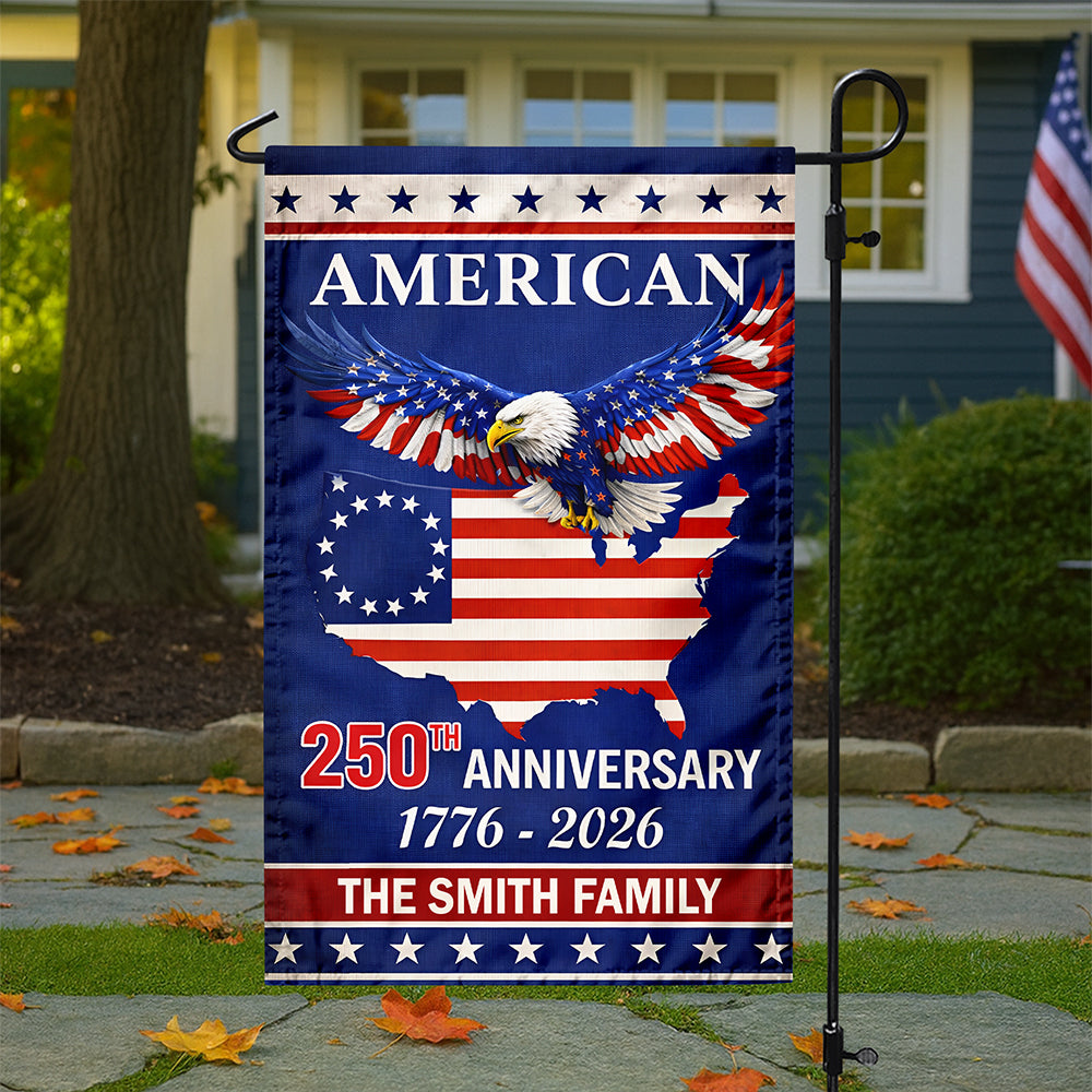 Custom Family Name American 250Th Anniversary Eagle Flag Garden Flag TH10 898697