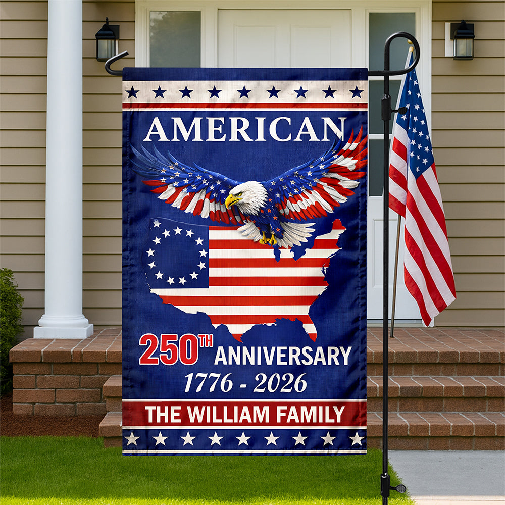 Custom Family Name American 250Th Anniversary Eagle Flag Garden Flag TH10 898697