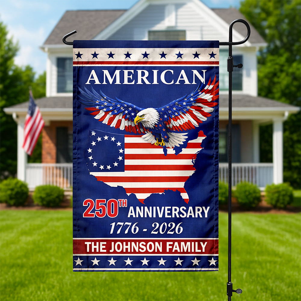 Custom Family Name American 250Th Anniversary Eagle Flag Garden Flag TH10 898697