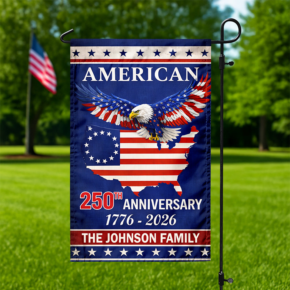 Custom Family Name American 250Th Anniversary Eagle Flag Garden Flag TH10 898697