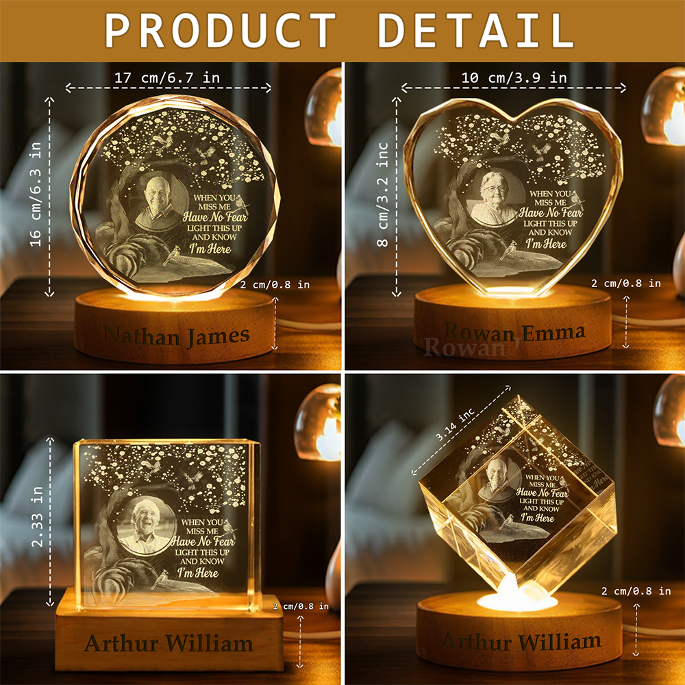 Custom Photo Memorial Engraved Crystal Photo With Light TH10 898241