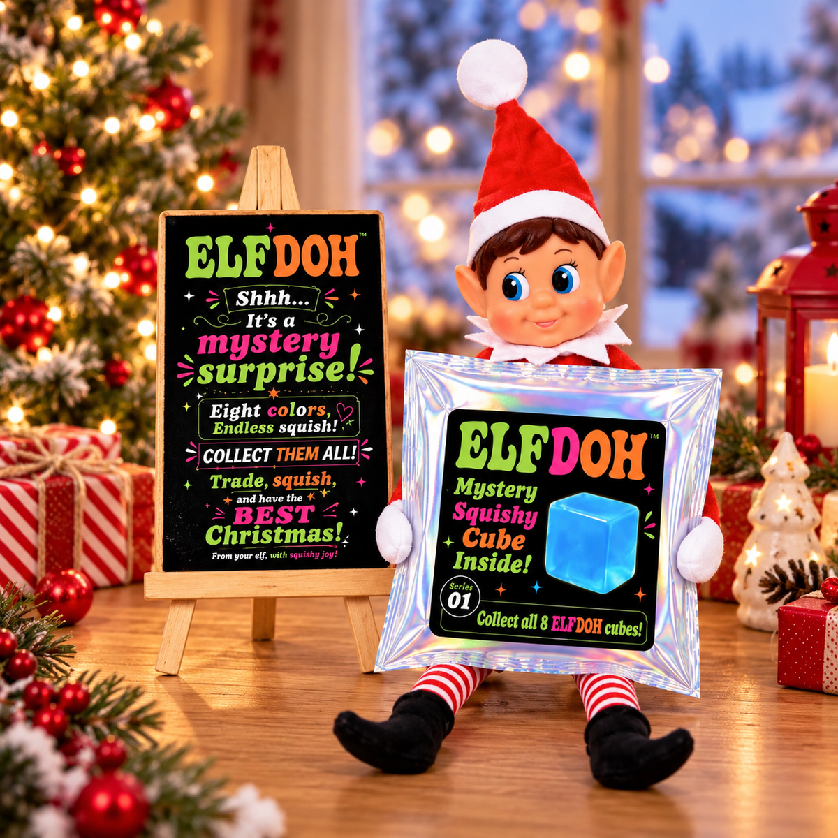 ELFDOH Mystery Squish Kit - Elf Squishy Mystery Blind Bag & Sign Kit CH07 180904