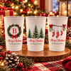 Personalized Christmas Party Cups, Family Name Holiday Favors CH07 180828