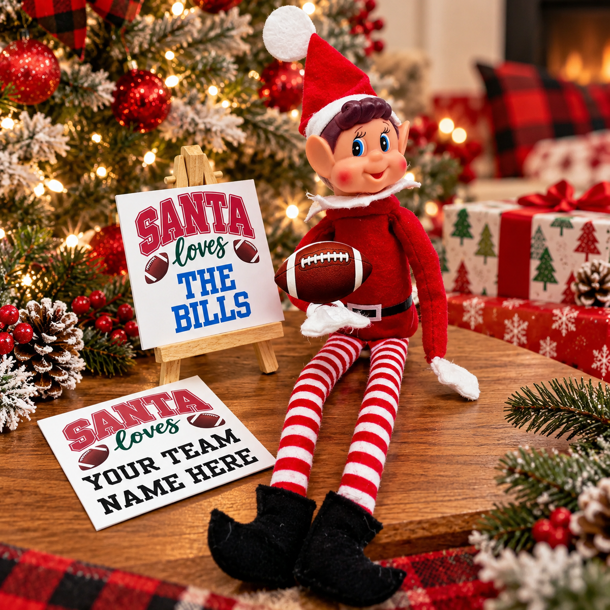 Elf Football Acrylic Prop, Christmas Elf Accessory CH07 180906