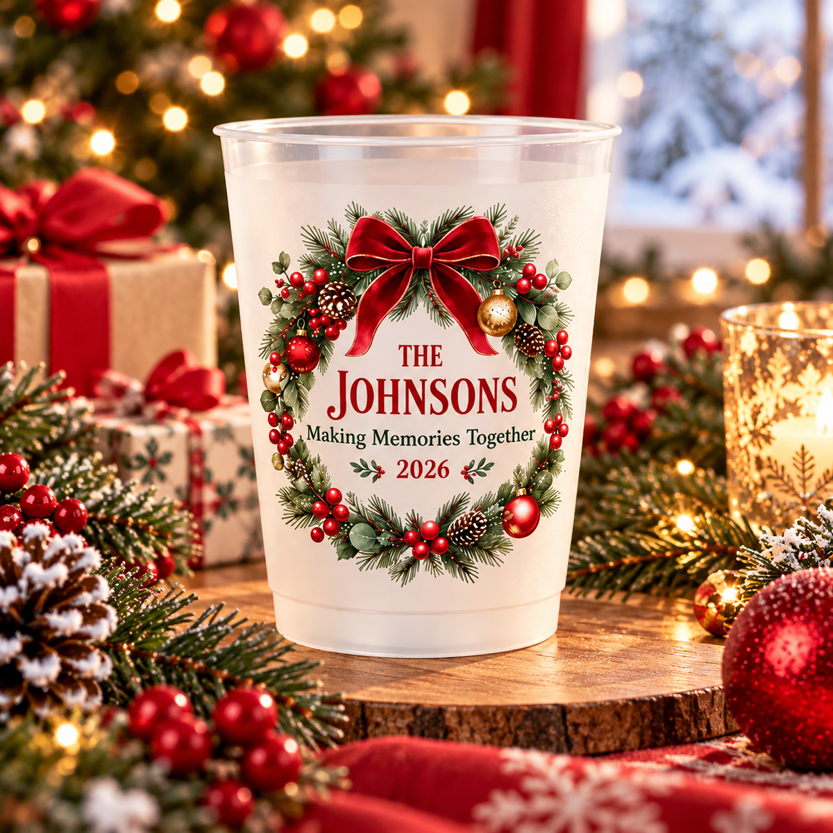 Custom Family Name Christmas Cups For Party CH07 180826