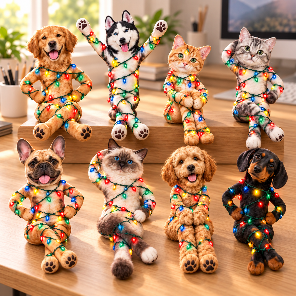 Personalized Pet Photo Christmas Light Mini Me Doll Funny Gift for Pet Lovers CH07 181024