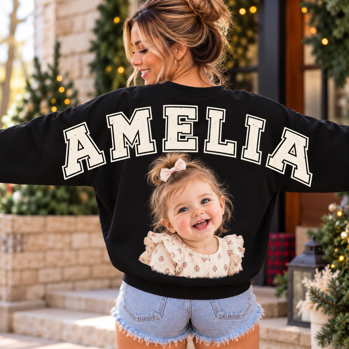 Custom Baby Photo Shoulder To Shoulder Shirt Gifts For Dog Lovers CH07 181030