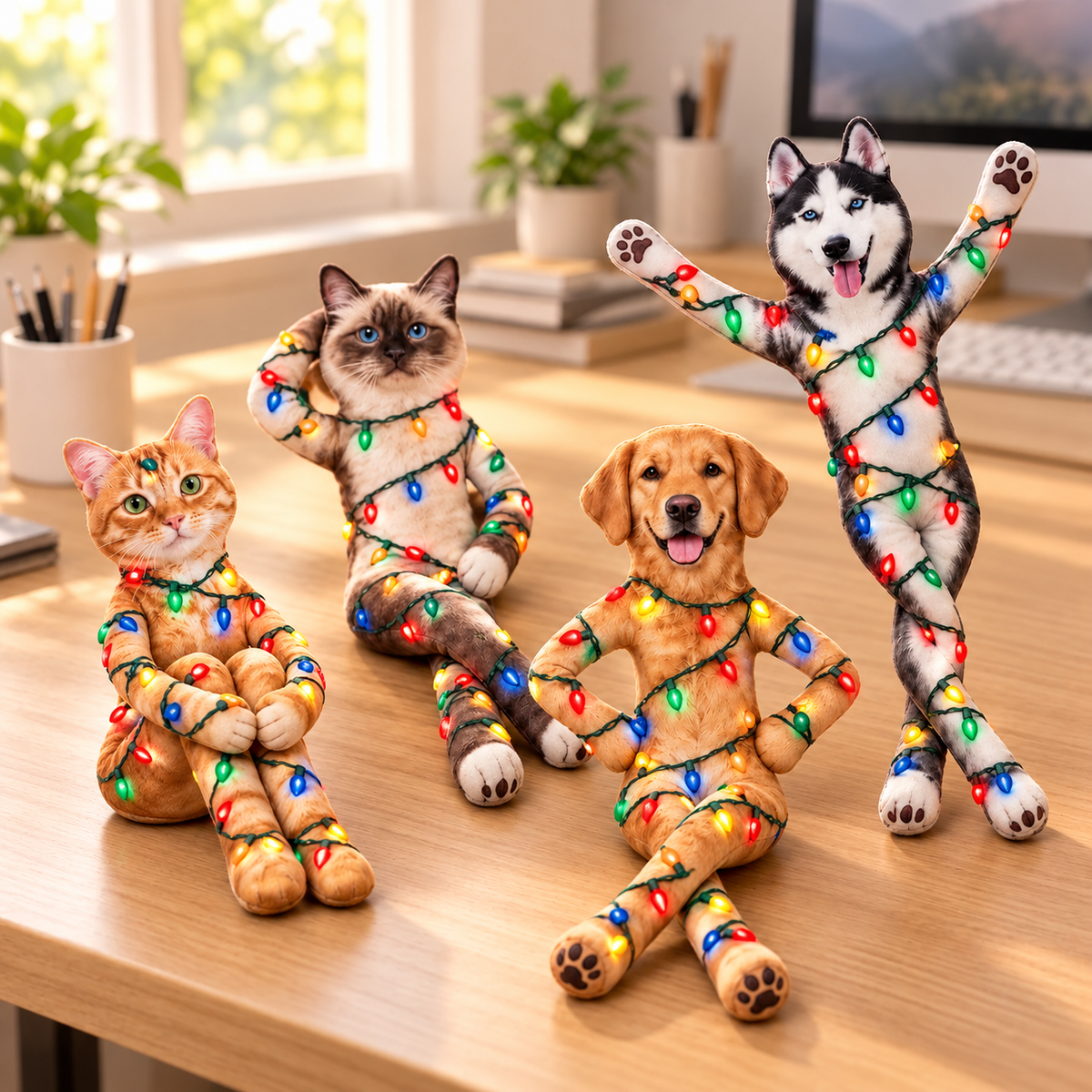 Personalized Pet Photo Christmas Light Mini Me Doll Funny Gift for Pet Lovers CH07 181024