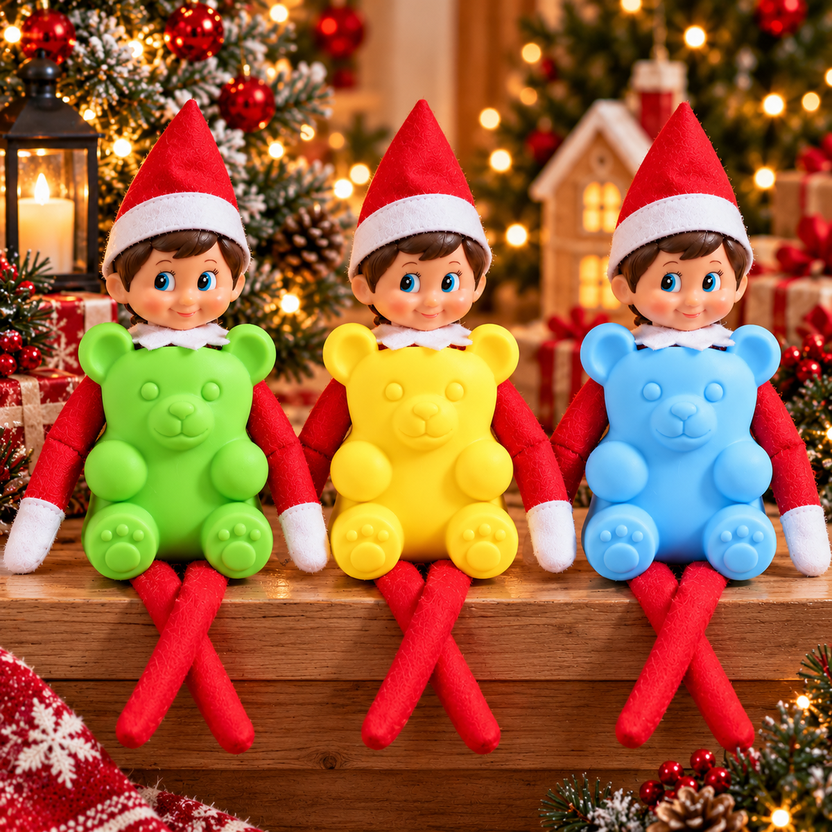 3D Teddy Bear Elf Costume – Funny Christmas Elf Doll Outfit & Holiday Accessories CH07 180808