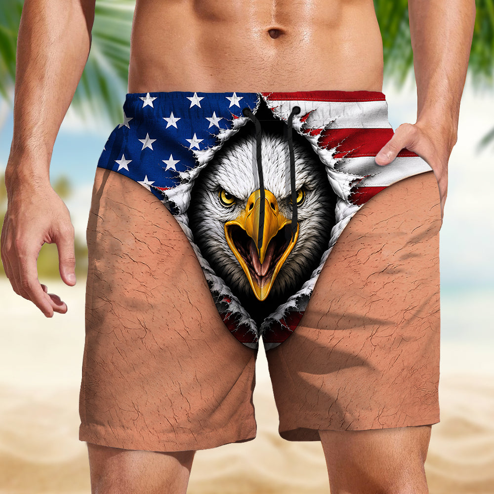 Custom Funny Patriotic Men Beach Short, Summer Vacation And Travel Gifts For Men HA75 921858