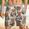 Custom Dog Photo Floral Aloha Pattern Beach Shorts - Gift for Dog Lovers HO82 902414