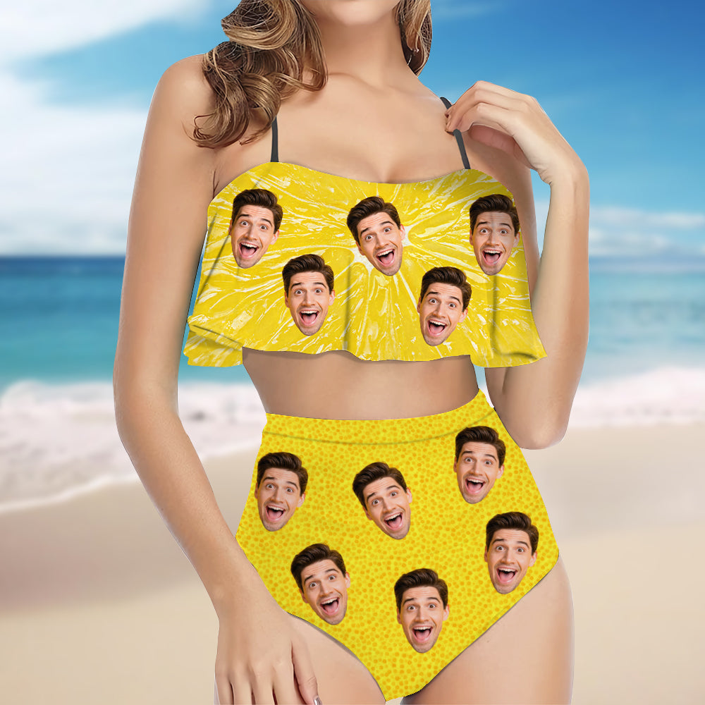 Custom Photo Funny Unique Tropical Fruit Bikini Swimsuit Gift for Women LM32 899869