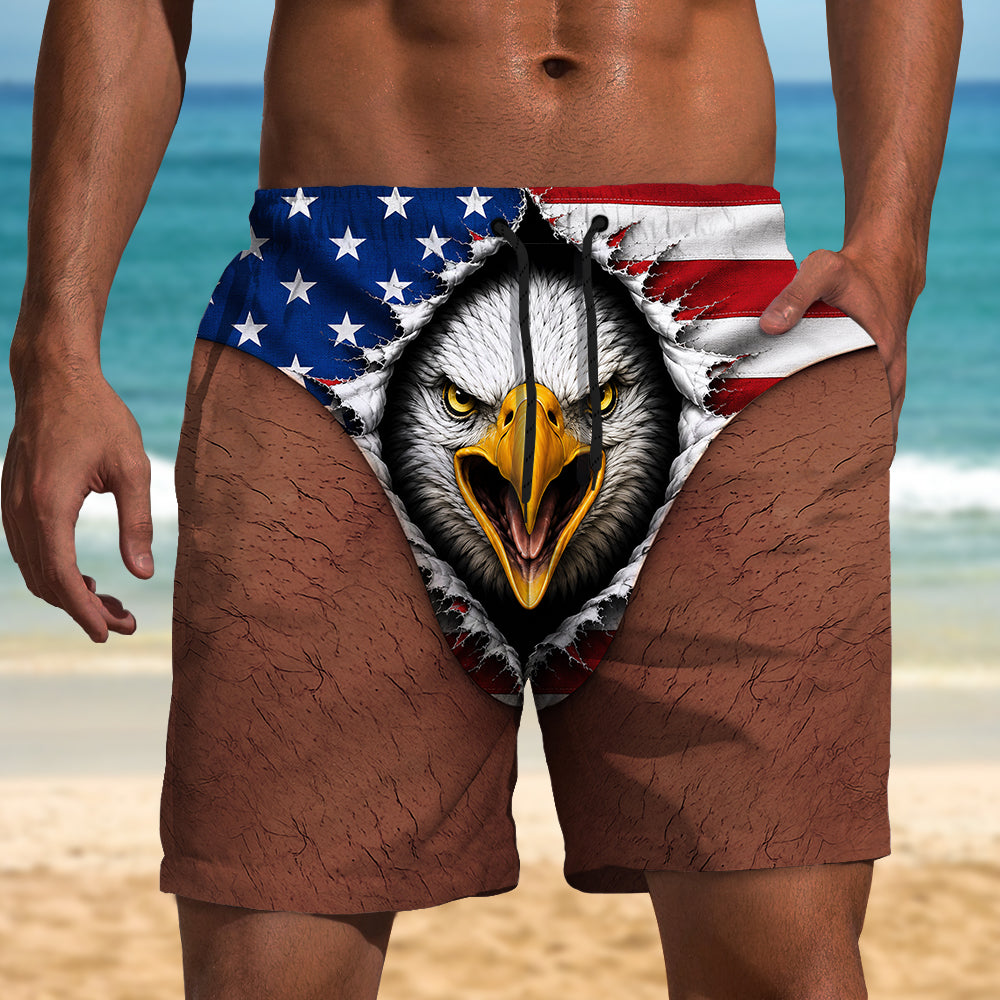 Custom Funny Patriotic Men Beach Short, Summer Vacation And Travel Gifts For Men HA75 921858