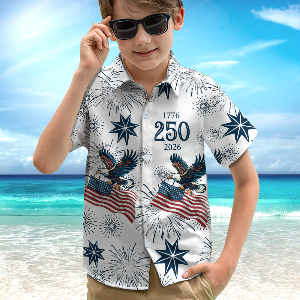 America 250 Years Anniversary 1776–2026 Eagle Kid Hawaii Shirt TH10 169401