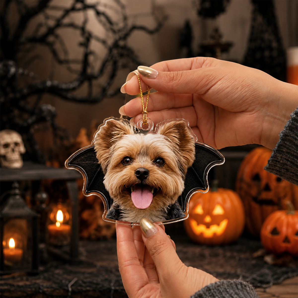 Personalized Pet Halloween Photo Acrylic Ornament Funny Halloween Tree Decoration TH10 170515