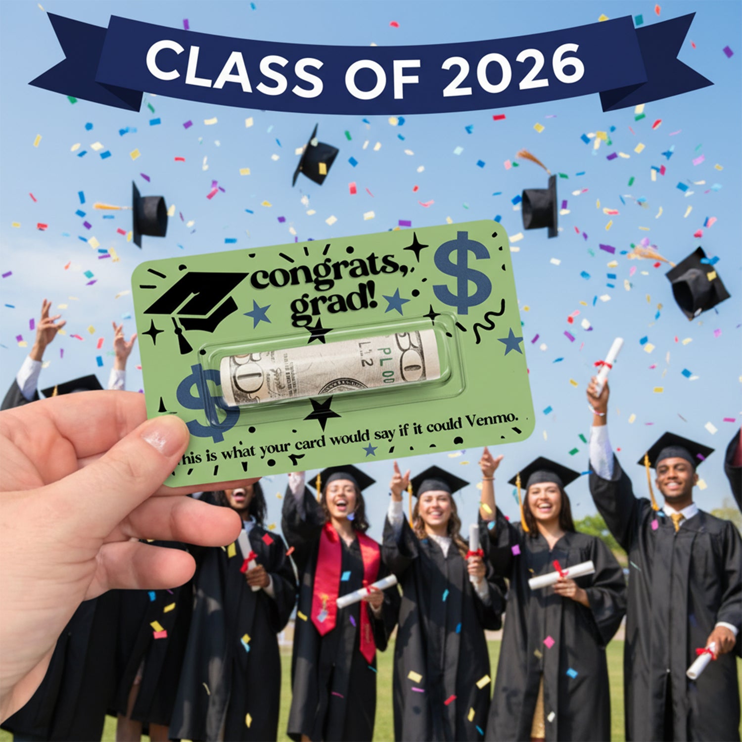 Personalized Congrats Grad! Money Holder Card Graduation's Day TH10 898497