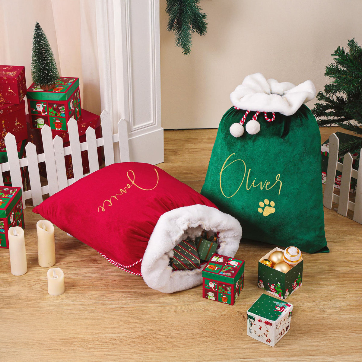 Personalized Christmas Family Santa Bag, Santa Sack with Name For Kids CH07 896472