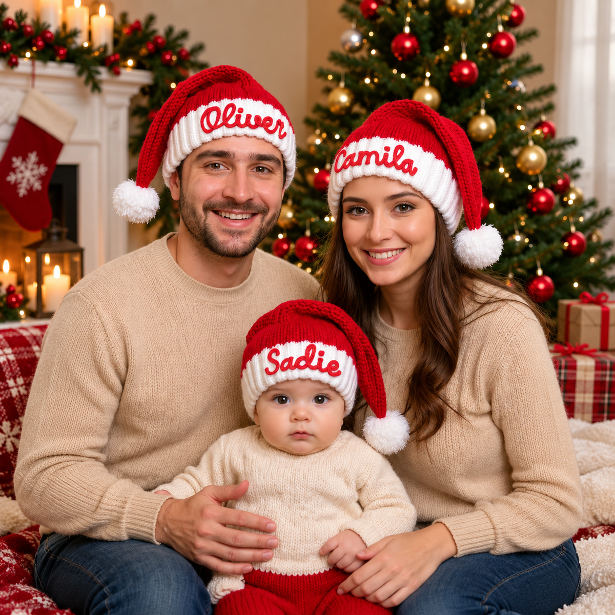 Personalized Name Knit Santa Hat - Christmas Gift For Family HO82 903888