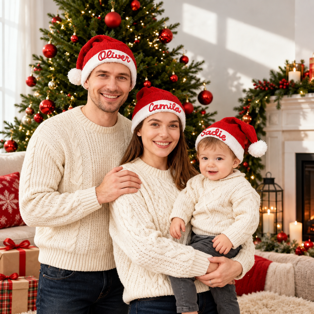 Personalized Name Knit Santa Hat - Christmas Gift For Family HO82 903888