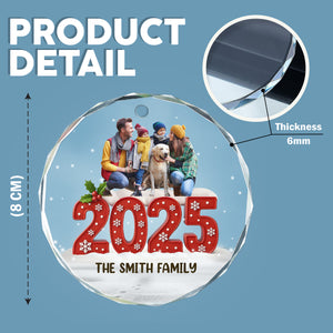 Custom Family Photo Glass Ornament Christmas Gifts For Dad, Mom, Grandpa, Grandma CH07 899984