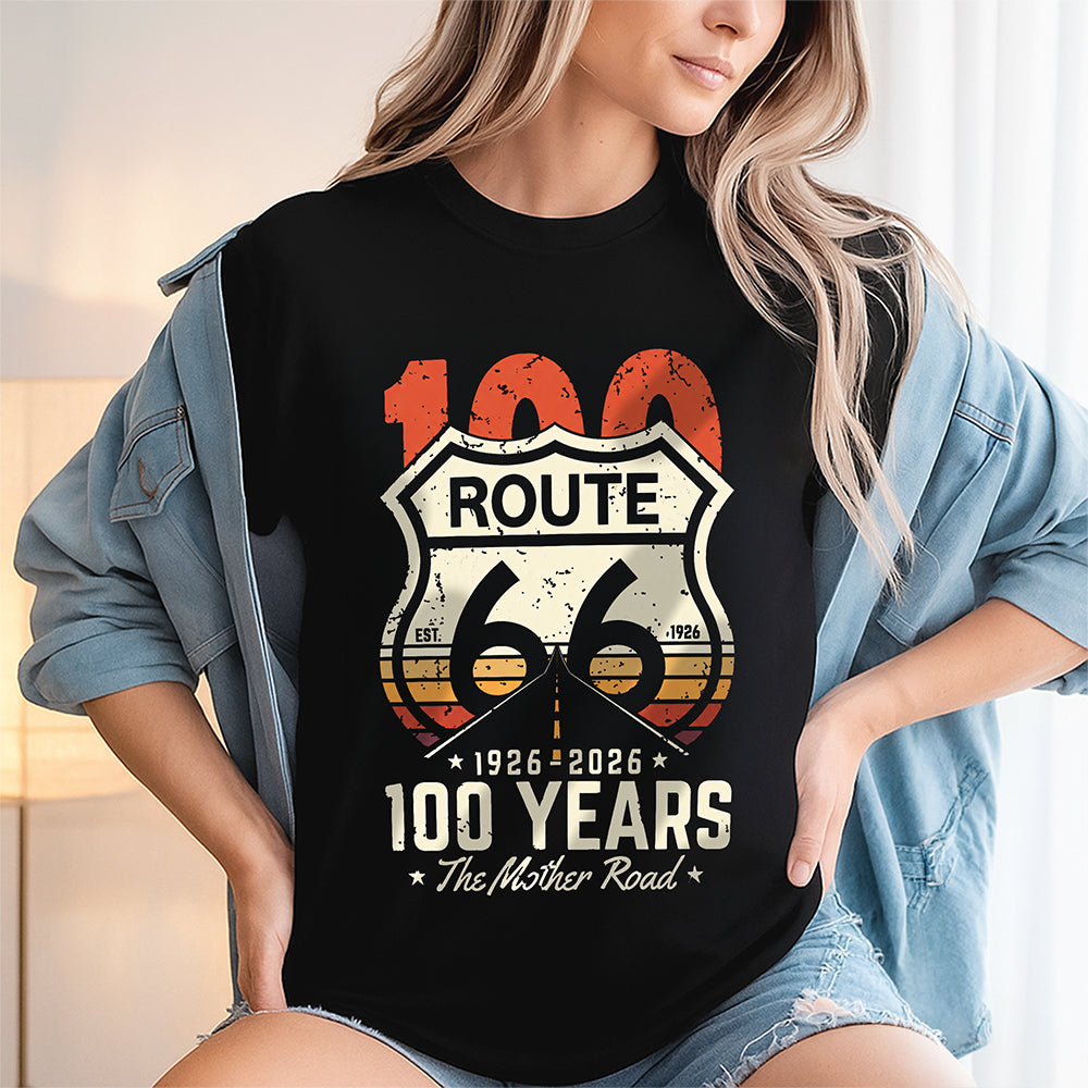 Route 66 1926–2026 100 Years The Mother Road, Classic Road Trip Dark Shirt LM32 670237