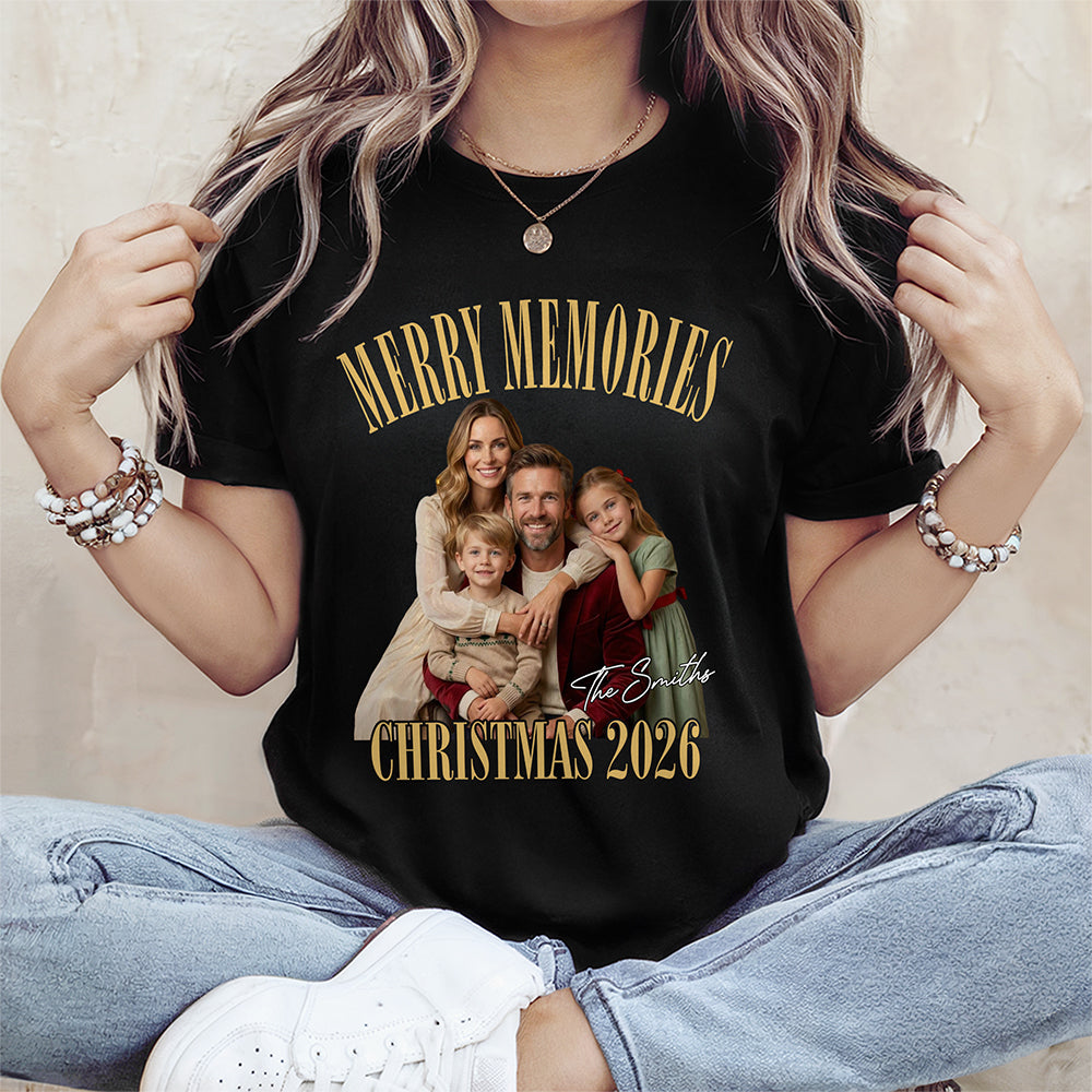 Custom Photo Merry Memories Christmas 2026 Matching Shirt CH07 180922