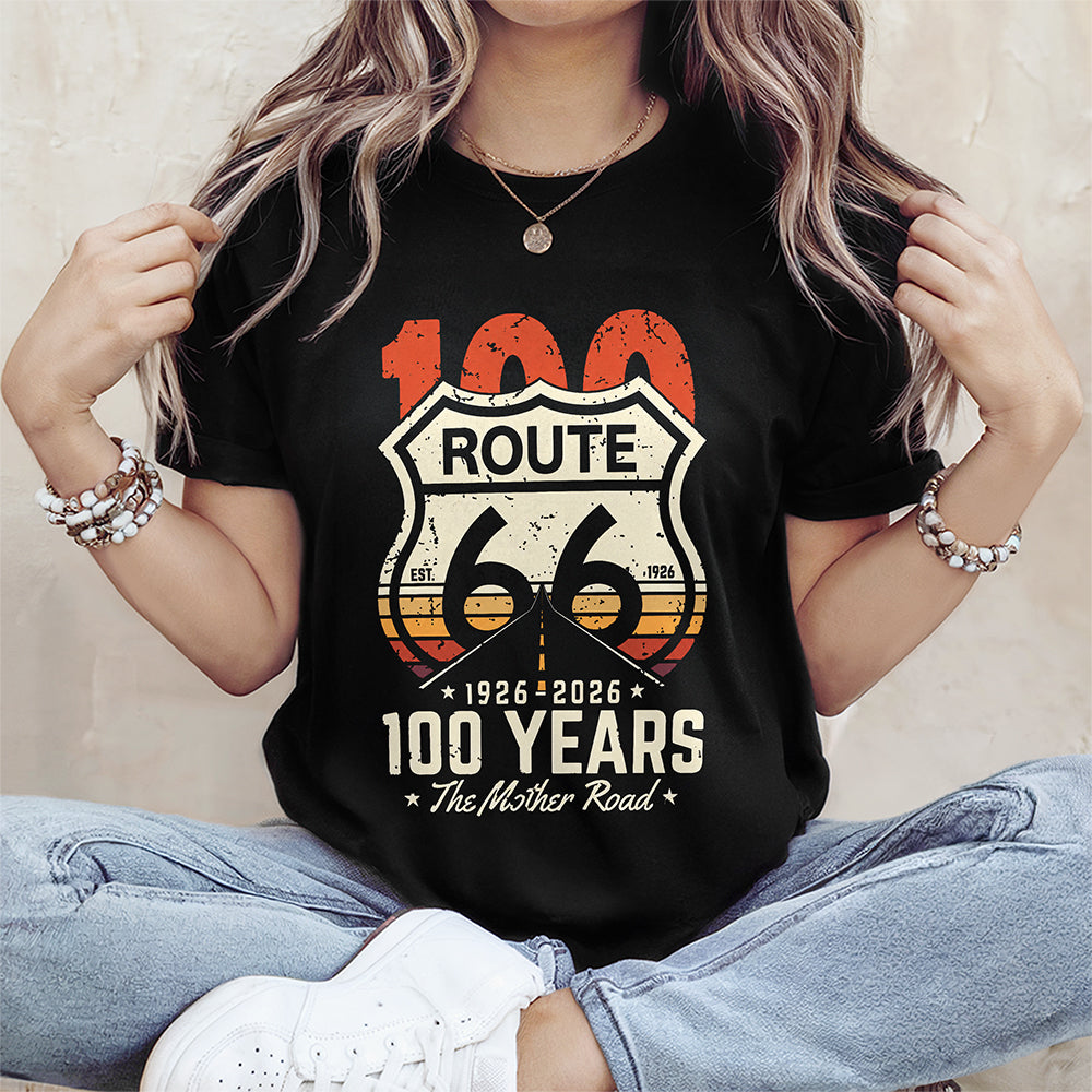 Route 66 1926–2026 100 Years The Mother Road, Classic Road Trip Dark Shirt LM32 670237