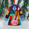 Holly Pink Guitar Christmas Ornament, Country Music Acrylic Ornament Gift LM32 670231